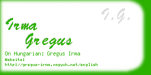 irma gregus business card